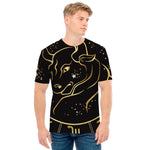 Gold And Black Taurus Sign Print Men's T-Shirt