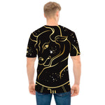 Gold And Black Taurus Sign Print Men's T-Shirt