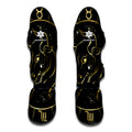 Gold And Black Taurus Sign Print Muay Thai Shin Guards