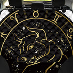 Gold And Black Taurus Sign Print Pet Car Back Seat Cover