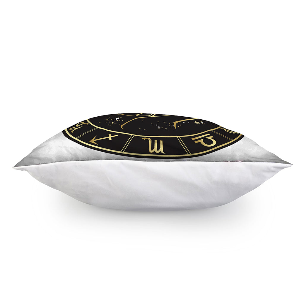 Gold And Black Taurus Sign Print Pillow Cover