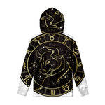Gold And Black Taurus Sign Print Pullover Hoodie