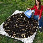 Gold And Black Taurus Sign Print Quilt