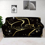 Gold And Black Taurus Sign Print Sofa Cover