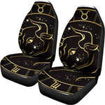 Gold And Black Taurus Sign Print Universal Fit Car Seat Covers