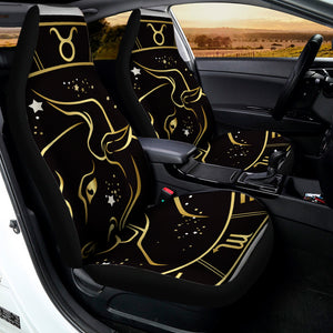 Gold And Black Taurus Sign Print Universal Fit Car Seat Covers