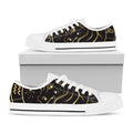 Gold And Black Taurus Sign Print White Low Top Sneakers