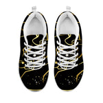 Gold And Black Taurus Sign Print White Sneakers