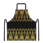 Gold And Black Thai Pattern Print Apron