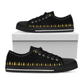 Gold And Black Thai Pattern Print Black Low Top Sneakers