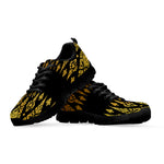 Gold And Black Thai Pattern Print Black Sneakers