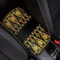 Gold And Black Thai Pattern Print Car Center Console Cover