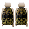Gold And Black Thai Pattern Print Car Seat Organizers