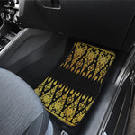 Gold And Black Thai Pattern Print Front and Back Car Floor Mats
