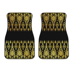 Gold And Black Thai Pattern Print Front Car Floor Mats