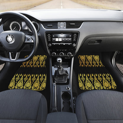Gold And Black Thai Pattern Print Front Car Floor Mats