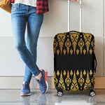 Gold And Black Thai Pattern Print Luggage Cover