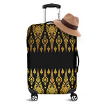 Gold And Black Thai Pattern Print Luggage Cover