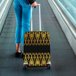 Gold And Black Thai Pattern Print Luggage Cover