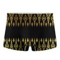 Gold And Black Thai Pattern Print Men's Boxer Briefs
