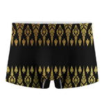 Gold And Black Thai Pattern Print Men's Boxer Briefs