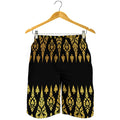 Gold And Black Thai Pattern Print Men's Shorts