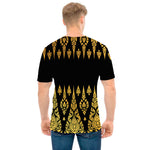 Gold And Black Thai Pattern Print Men's T-Shirt