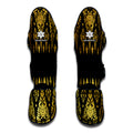Gold And Black Thai Pattern Print Muay Thai Shin Guards