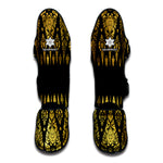 Gold And Black Thai Pattern Print Muay Thai Shin Guard