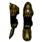 Gold And Black Thai Pattern Print Muay Thai Shin Guard