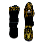 Gold And Black Thai Pattern Print Muay Thai Shin Guard