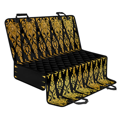 Gold And Black Thai Pattern Print Pet Car Back Seat Cover