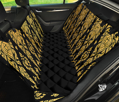 Gold And Black Thai Pattern Print Pet Car Back Seat Cover