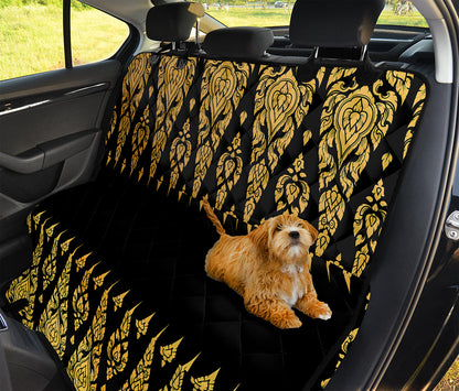 Gold And Black Thai Pattern Print Pet Car Back Seat Cover