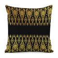 Gold And Black Thai Pattern Print Pillow Cover