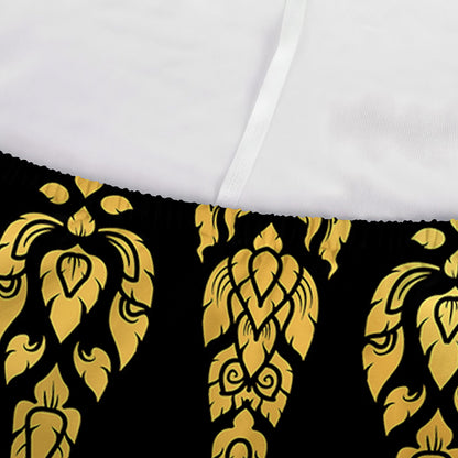 Gold And Black Thai Pattern Print Sofa Cover