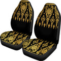 Gold And Black Thai Pattern Print Universal Fit Car Seat Covers