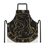 Gold And Black Virgo Sign Print Apron