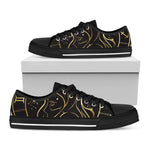 Gold And Black Virgo Sign Print Black Low Top Shoes 