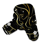 Gold And Black Virgo Sign Print Boxing Gloves