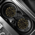 Gold And Black Virgo Sign Print Car Coasters