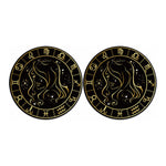 Gold And Black Virgo Sign Print Car Coasters