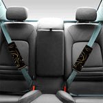 Gold And Black Virgo Sign Print Car Seat Belt Covers