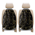 Gold And Black Virgo Sign Print Car Seat Organizers