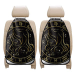 Gold And Black Virgo Sign Print Car Seat Organizers