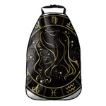 Gold And Black Virgo Sign Print Car Seat Organizers