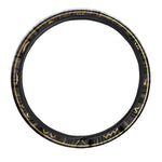 Gold And Black Virgo Sign Print Car Steering Wheel Cover