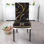 Gold And Black Virgo Sign Print Dining Chair Slipcover