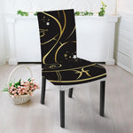 Gold And Black Virgo Sign Print Dining Chair Slipcover