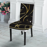 Gold And Black Virgo Sign Print Dining Chair Slipcover